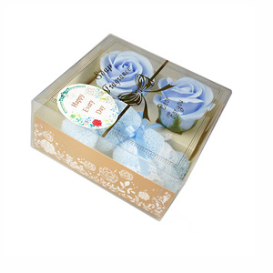 Serviette de vacances Ours Coffret Cadeau Saint Valentin Cadeau 2 Savon Fleur Cadeau Transparent - Product Image 1