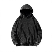 Sweat-shirt à capuche unisexe vierge pour teinture à la cire, 100% Coton, délavé à l'acide, grammage lourd, style rétro, streetwear, coupe oversize, uni