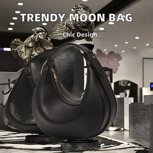 Bolso De Luna para mujer Bolso de cuero PU de moda con diseño creativo Cierre de cremallera Forro de poliéster Nuevo bolso de hombro para mujer - Product Image 2