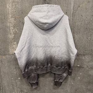 <span class=keywords><strong>Felpa</strong></span> <span class=keywords><strong>con</strong></span> <span class=keywords><strong>Cappuccio</strong></span> Oversize Stile Grunge Y2K, Sfumatura Ombré <span class=keywords><strong>Grigia</strong></span>, Collo e Polsini Effetto Consumato, Bordi Grezzi - Product Image 6