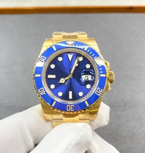 Montre de sport multifonctionnelle pour homme, mouvement automatique, lunette bleue, date, aiguilles, cristal saphir, chronographe en acier inoxydable - Product Image 1