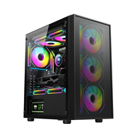 Boîtier PC ATX Zeromaster avec panneau latéral en verre trempé ouvrable, meuble de bureau pour tour d'ordinateur de jeu