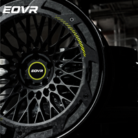 Jantes forgées EVOR en fibre de carbone noir brillant, 19, 20, 21, 22, 24, 26 pouces, multi-rayons, 5x114.3, 5x112, 5x130, pour voitures de luxe