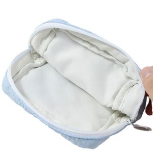 กระเป๋าเก็บผ้าเช็ดปากแบบนุ่มลายดอกไม้ กระเป๋าเครื่องสำอางแบบมีซิปขนาดเล็กน่ารัก - Product Image 4