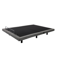 Cadre de lit Queen Size réglable avec fonction massage, design traditionnel, panneau de lit électrique souple