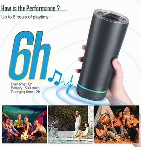 แก้วทัมเบลอร์สุญญากาศสองชั้น, แก้วน้ำดื่มสแตนเลสลำโพงดนตรีอัจฉริยะสำหรับ<span class=keywords><strong>ต</strong></span>ั้งแคมป์กลางแจ้ง - Product Image 4