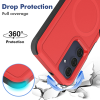 Coque de protection robuste magnétique rouge mate antichoc pour Samsung A16 A17 A26 A56 avec emballage personnalisé et logo