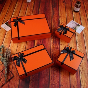 Boîte-cadeau exquise pour cosmétiques, boîte-cadeau <span class=keywords><strong>orange</strong></span> ciel, boîte-cadeau avec nœud papillon, parfum, rouge à lèvres, en stock - Product Image 3