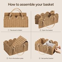 Panier de rangement en corde de papier avec séparateur amovible, organiseur portable pour voiture, pour couches, cadeaux de naissance