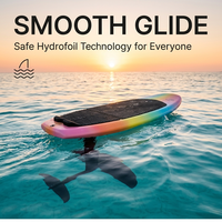 Planche de surf électrique hydrofoil la mieux notée, dégradé arc-en-ciel, avec poignées, idéale pour débutants, 8000W, 120 min d'autonomie