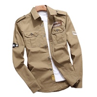Chemises Cargo Homme en Gros 100 % Coton Manches Longues Style Militaire Tactique Décontracté pour Hommes