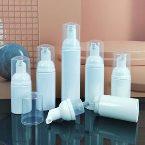 White Press <b>Pump</b> Dispensers Refillable Nontoxic Foaming Soap <b>Bottle</b> Refill Empty Cosmetic <b>Bottles</b> with Clear Cap - Product Image 2