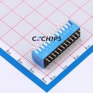 DSDP-12-B DIP Switch Through hole Component (THT) Switch Piano Key 12 2.54mm Blue - Product Image 1