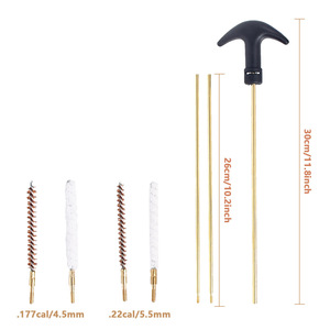 4.5mm 5.5mm Dual Size Outdoor Pipe Cleaning Kit Brass Rod T Shape Handle Copper <b>Wire</b> & Cotton Brush Blister Packed Set - Product Image 2