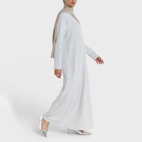 Nouvelle Arrivée 2026 – Abaya Musulmane Bleu Pâle Personnalisée pour Femme – Robe Longue Islamique Modeste et Élégante avec Fermeture Éclair pour le Ramadan