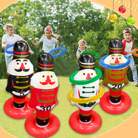 Joyee Wholesale Jeu de lancer d'anneaux gonflables en PVC, thème Noël, pour intérieur et extérieur, jeu interactif familial de vacances