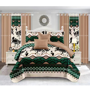 China Factory Hot <strong>Sale</strong> 2024 New Design Printed Bedsheet <strong>Set</strong> 8pc <strong>Bedding</strong> <strong>Set</strong> <strong>with</strong> <strong>Matching</strong> <strong>Curtains</strong> - Product Image 6