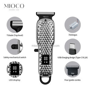 MIOCO Rs9604M professionnel Rechargeable barbier <span class=keywords><strong>tondeuse</strong></span> à cheveux pour hommes avant corps couverture en alliage d'aluminium moteur à courant continu LCD anglais pour RV - Product Image 5