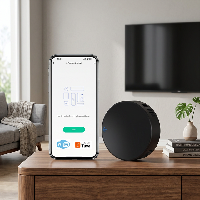 OEM/ODM Tuya Wi-Fi Universal IR Remote Control with Tem & Humidity Detect Function Transforming Traditional Furniture Into Smart
