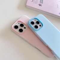 Coque de téléphone 2-en-1 antichoc et givrée couleur bonbon mate pour Apple iPhone 12 13 14 15 16 17 Pro Max