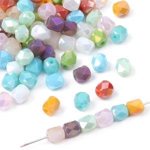 Perles à facettes en verre Cube de 6mm, bricolage fait à la main Bracelet collier <span class=keywords><strong>bijoux</strong></span> matériaux de fabrication accessoires - Product Image 1