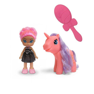 Muñeca de Moda con Unicornio Morado y Cepillo de Aseo para Niñas de 5 a 7 Años, Set de Figuras de Plástico Estilo Dibujos Animados - Product Image 4