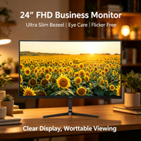 Moniteur d'entreprise LCD 23,8 pouces Full HD 1080P 75Hz avec rétroéclairage LED, compatible VGA et VESA, certifié Energy Star pour PC de bureau et télétravail