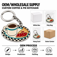 Porte-clés personnalisé en métal pour café, 5 cm, avec logo, cadeau pour cafés, restaurants, voyages, boutiques de souvenirs, vente en gros