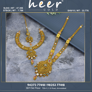 Collar Étnico de Oro de 22k con Cristales de Imitación y Cadena de Cuentas con Diseño Floral, Joyería de Boda para Mujer - Product Image 2