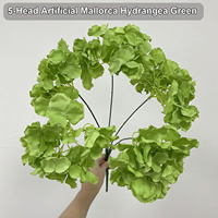 Fleurs d'hortensia artificielles HGA Real Touch en soie pour la décoration de réceptions de mariage et la décoration de table intérieure