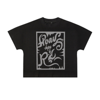 300 Gsm ekran baskı Mens boy özel tasarımcı ağır yuvarlak boyun T Shirt Boxy T-shirt