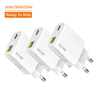 Chargeur rapide double USB-C ultra-plat PD 30W GaN avec protection de sécurité à 7 points (OTP inclus) certifié CE, respectueux de l'environnement pour ordinateur portable