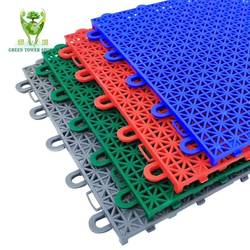 Low price High Strengthen Maze Grids style Interlocking flooring tiles used for badminton court