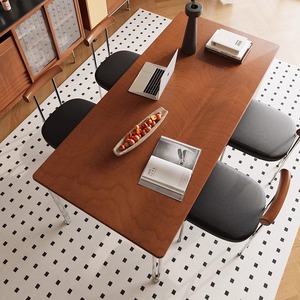Mesa de comedor de madera maciza de estilo japonés nórdico de mediados de siglo con sillas, diseño pequeño Rectangular Medieval para uso en hoteles - Product Image 3
