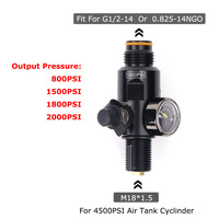 Régulateur de pression pour bouteille d'air HPA 4500 PSI, compatible avec les filetages M18*1.5, pression de sortie 1800 PSI