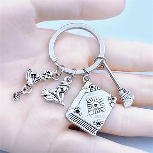 Accesorios de moda DIY escoba de mago sombrero de mago libro mágico creativo llavero de Halloween regalo de Festival - Product Image 5