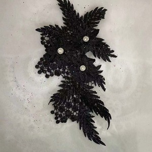 Diy Clothes Accessories Beaded 3D Flower Motif Applique <strong>Patch</strong> <strong>Glitter</strong> Sequined Rhinestones Floral Embroidery Handmade Lace <strong>Patch</strong> - Product Image 4