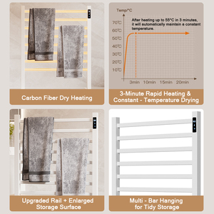 Tendedero eléctrico de tela, calefacción interior, soporte para secador de <span class=keywords><strong>toallas</strong></span>, calentador de <span class=keywords><strong>toallas</strong></span> eléctrico con función de calefacción para uso en lavandería - Product Image 5