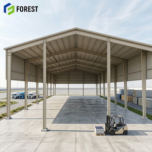 Structure en acier préfabriquée durable en profil H pour entrepôt logistique à baie ouverte, centre de transit de marchandises en vrac à assemblage rapide - Product Image 1