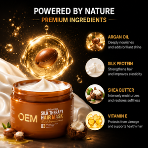 Tratamiento capilar semanal con aceite de argán, proteína de seda y vitamina E para cabello seco y encrespado, mascarilla nutritiva para mujeres, venta al por mayor de fábrica. - Product Image 3