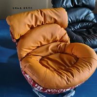 Fauteuil de salon moderne en PU, design pivotant, style Mid-Century, inclinable et à bascule, pour usage domestique et balcon, luxe léger