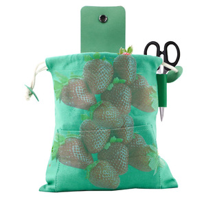 Canvas Foraging Bag Green Waist Mounted Storage Picking Bag Outdoor Camping Garden Use - Product Image 2