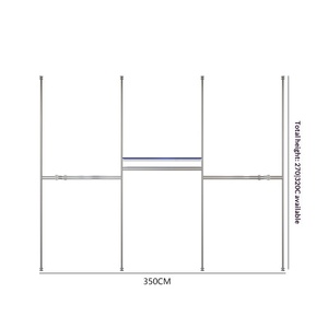 Scaffale appendiabiti da parete in acciaio inossidabile Dy Simple Stable, espositore per vestiti e <span class=keywords><strong>scarpe</strong></span> <span class=keywords><strong>con</strong></span> ripiano piccolo - Product Image 3