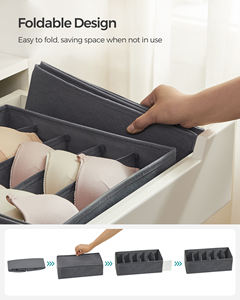 SONGMICS Drawer Organizer Kleider schrank Organizer BH Unterwäsche Socken Krawatten Faltbare Stoff boxen Unterwäsche Aufbewahrung boxen - Product Image 6