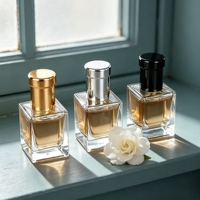 Flacon de parfum carré en verre personnalisé de 15 ml - Petit flacon pulvérisateur de parfum avec bouchon à bille