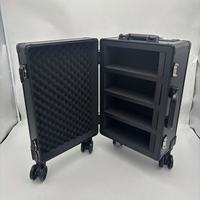 Valise de transport en aluminium à roulettes pour salons professionnels, chariot de rangement verrouillable à 4 fentes de 18 pouces pour cartes de sport et cartes de collection gradées