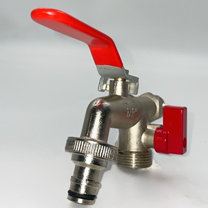 <span class=keywords><strong>Robinet</strong></span> bibcock en alliage de zinc durable avec corps fileté interne pour machines à laver, réservoirs d'eau, conduites, deux sorties, couleur argent - Product Image 5