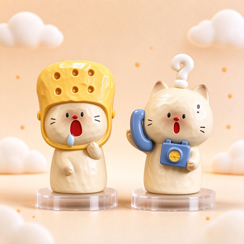 Kawaii Cat Finger Doll Blind Box, Resin Finger Puppet Toy Mini Cat ...
