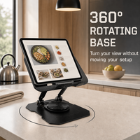 Support de bureau réglable pour ordinateur portable 15 pouces avec logo personnalisé, base rotative à 360° en aluminium, support de tablette pour bureau