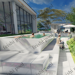 Piscina modular portátil sobre el suelo para nadar, tamaño pequeño, jardín de lujo, piscina de fibra de vidrio, sofá, salón, piscina - Product Image 4